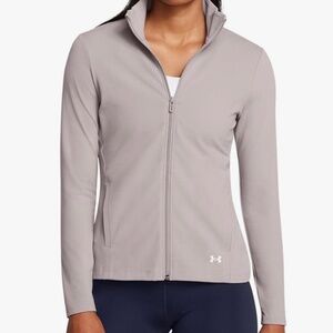 NWT Women's Under Armour Motion Front Mock Neck Zip LS Jacket Size L, Tetra Gray